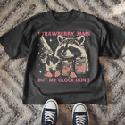 Vintage Strawberry Jams Raccoon T-Shirt, Retro Trash Panda Tee, Raccoon Gun Meme