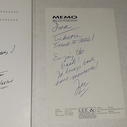 Celebrity Stew by Leo Pearlstein Double Autograph Signed in the Book on a MEMO - Picture 3 of 12