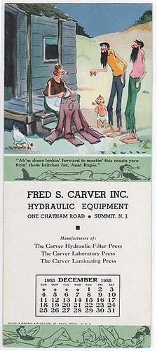 Summit, NJ, Fred Carver, Mt. Boys, December 1955 Calendar, advertising  blotter | eBay