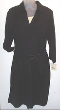 JH Collectibles Women's NWT size M black button down shirt v-neck dress 