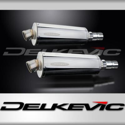 KAWASAKI EN500C 1996-2009 350mm OVAL EDELSTAHL BSAU SCHALLDÄMPFER AUSPUFF KIT