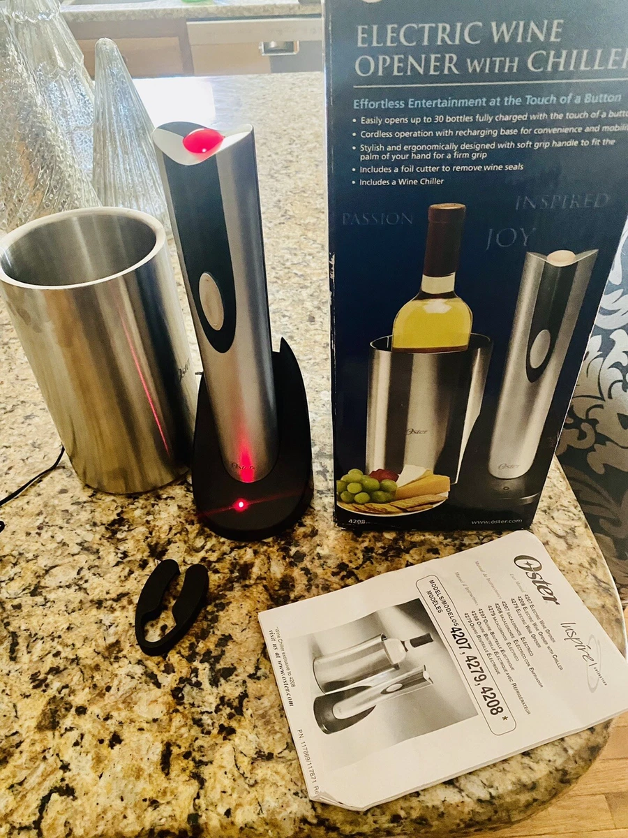 Oster Rechargeable and Cordless Wine Opener with Chiller 