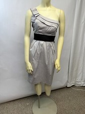DB Studio White Stretch Light Gray Dress Size 2