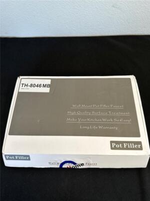 ^ Matrix Decor Wall Mounted Pot Filler W/ Double Handle Matte Black TH-8046MB