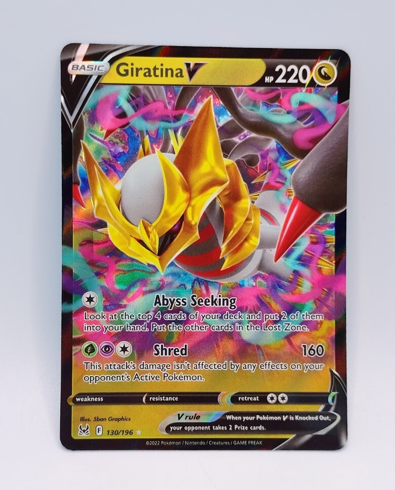 Giratina V 130/196 Holo Ultra Rare Pokemon Card Lost Origin NM Fresh Pull