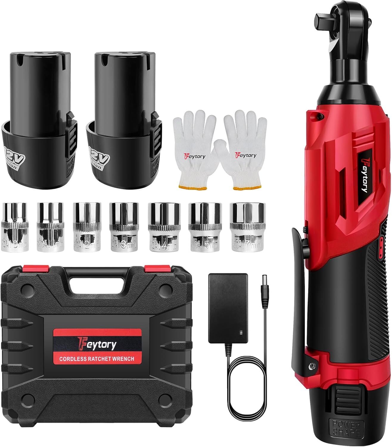 Trousse à outils pour clé à angle droit 90° et cliquet électrique 12V