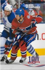 Autographed Mike Komisarek Montreal Canadiens Postcard 2008-09 Original