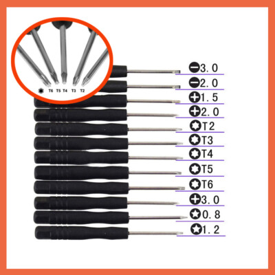 Precision Screwdriver Set Flat Cross Slotted Star Mini Soft Grip Handles Micro