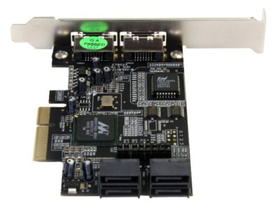 Startech.com 2 Port eSATA + 4 Port SATA II PCI Express x4 SATA Controller...