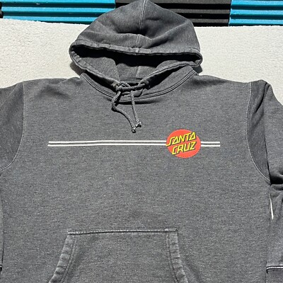 Santa Cruz Classic Dot Hoodie Sweatshirt Mens Medium Gray Skater Pullover  VTG