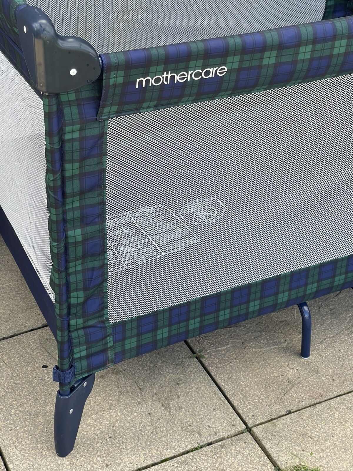 Mothercare Travel Cot and Playpenblue tartan design eBay