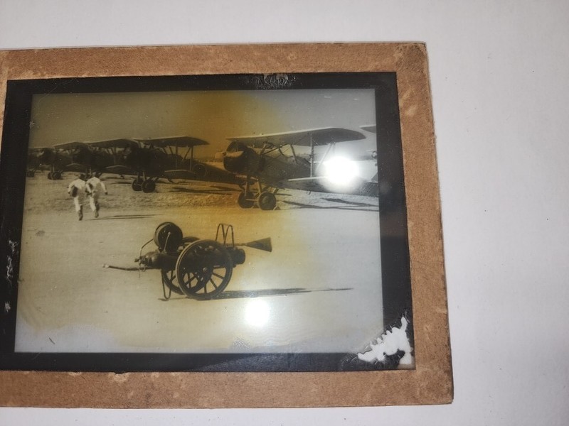 ANTIQUE GLASS PLATE PHOTO NEGATIVE - 1900's  Biplane.