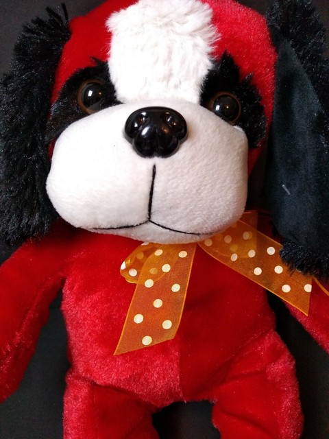 Genuine Calplush Puppy Dog Plush Stuffed Animal bow lovey 14