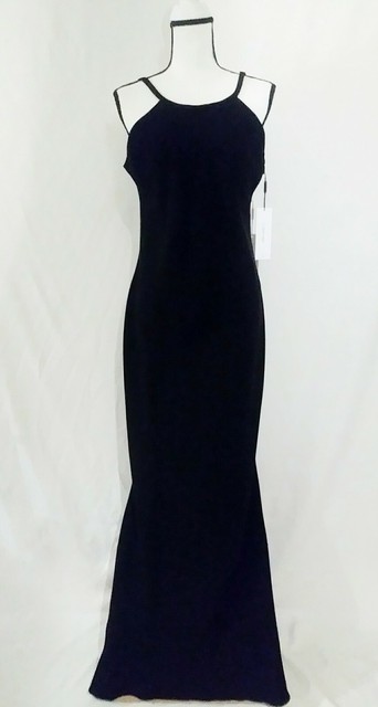 calvin klein crepe halter gown