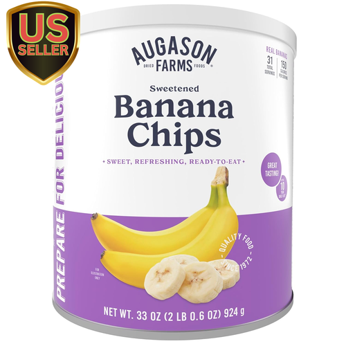 Sweetened Banana Chips Can, Emergency Food Supply, Everyday Meals, 31 Serving...