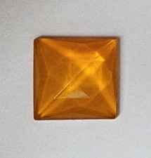 Square Faceted Jewels- German Made- Trans Orange- Multiple Sizes- Stained Glass