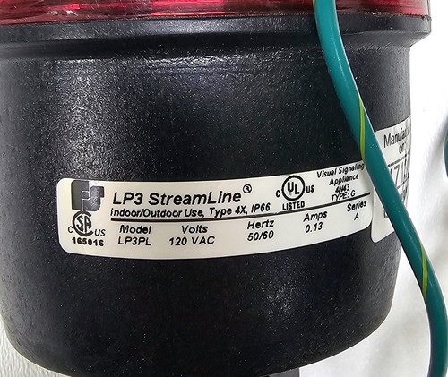 Federal Signal LP3PL-120R Streamline Low Profile LED Light ~ Red ~ 120VAC ~ NEW - Picture 2 of 3