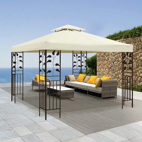 10'x10' Waterproof Gazebo 2 Tier Top Replacement Canopy UV Sunshade Patio Cover - Picture 8 of 16