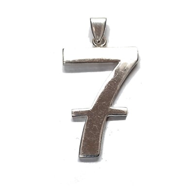 Genuine Sterling Silver Pendant Number Seven 7 Solid Hallmarked 925 Handmade