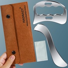 Gua Sha Massage Tool 2 in 1 Stainless Steel GuaSha Scraping Massage IASTM Too...