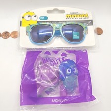 Minions The Rise of Gru Kids Sunglasses   McDonald's SADNESS Inside Out 2 Toy