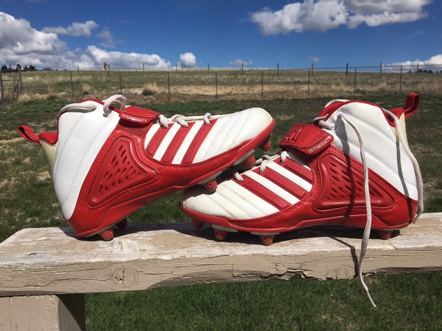 Adidas Red&white Pro Intimidate Hi Top Mens Football Cleats Shoes Size 10 Menâs | eBay