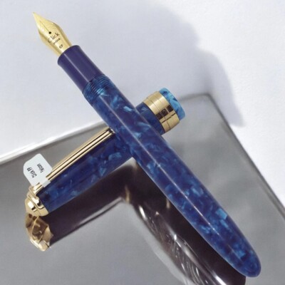 Click Falcon Premium Acrylic Fountain Pen  Baltic blue medium