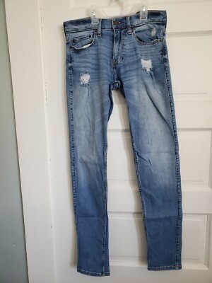 Distressed Hollister Jeans Mens Size 28x30, Stacked Skinny