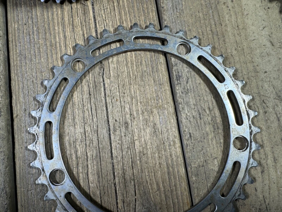 Campagnolo 42T передняя звездочка 144 мм BCD сплава винтажный велосипед велосипед б/у Италия - Изображение 4 из 4