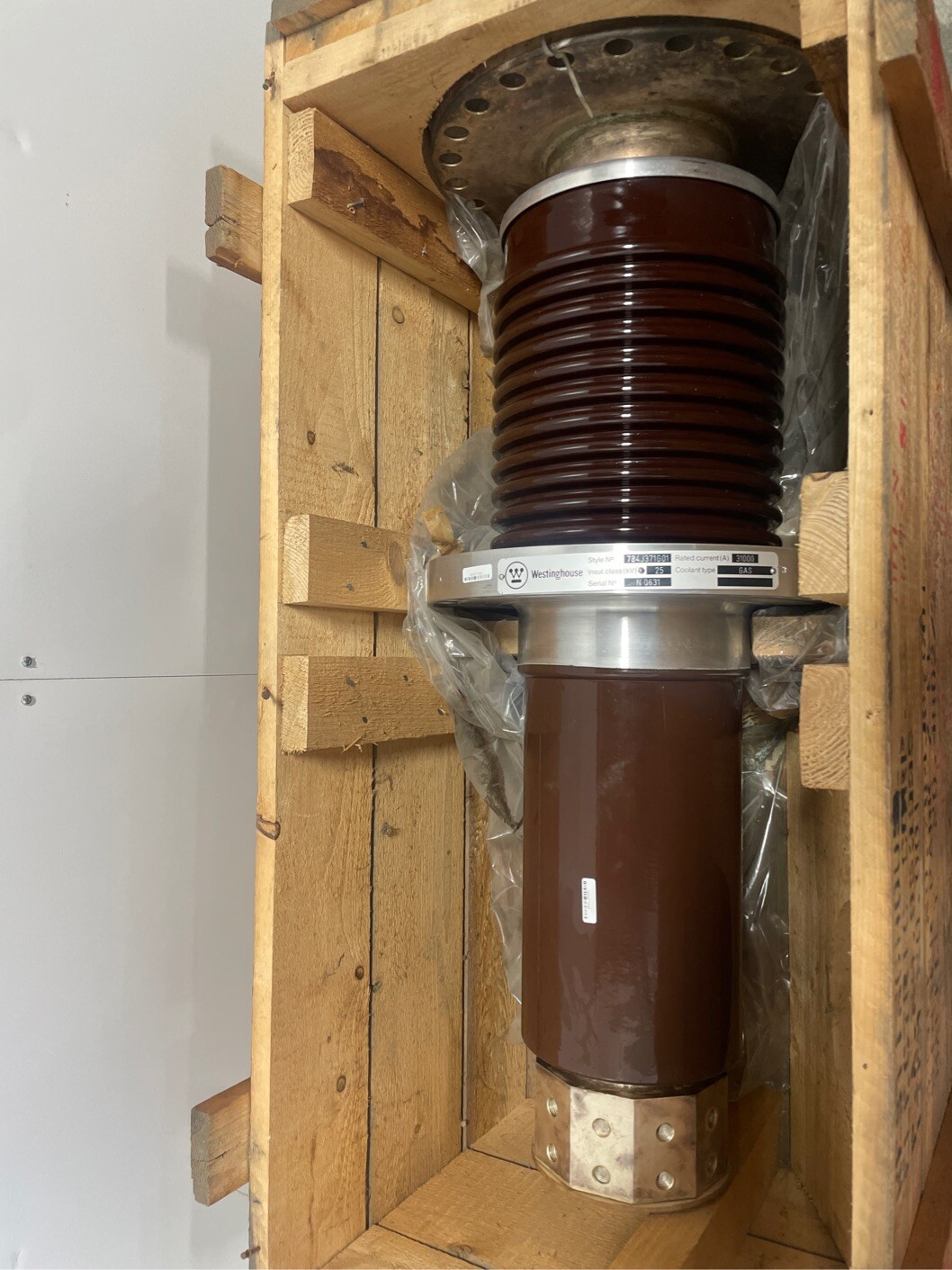 Westinghouse 784J371G01 Generator Bushing, 25Kv, 31k Amp, Gas Cooled | eBay