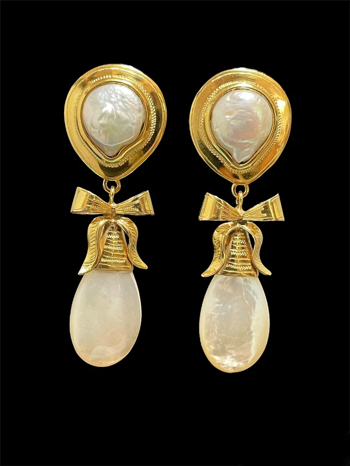 Orecchini con perle in argento - Immagine 2 di 4