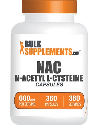 BulkSupplements N-Acetyl L-Cysteine (NAC) Capsules - 600mg per Serving - 360ct