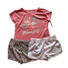 NEW Carter's Little Girls 3 Piece Poly Pajama Set Pink Flamingos Size 4, 5, 6x