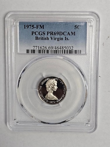 1975 FM 5 Cent PCGS PR69DCAM British Islands