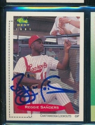 1991 Classic Best #41 Reggie Sanders Lookouts Signed Autograph (AK3 ...
