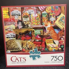 Cats Charles Wysocki “Sweet Shop Kitties” 750 Puzzle Buffalo Games COMPLETE