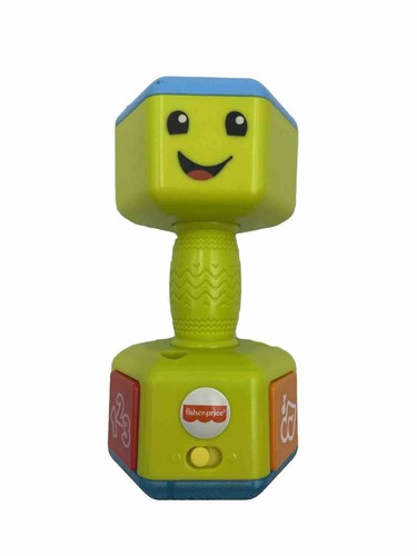 Fisher-Price Mattel 2019 Toy Countin’ Reps Dumbbell Rattle GJW57 - Working, Used