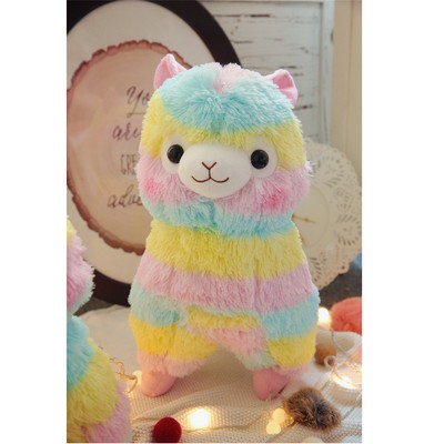 giant rainbow alpaca plush