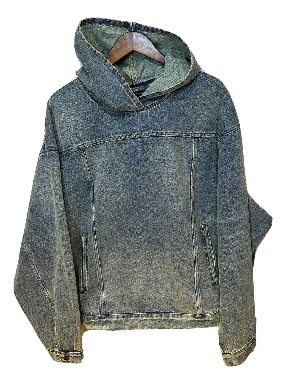 Balenciaga 22Aw Pullover Hooded Denim Jacket Indigo Size Mens _10652 | eBay