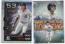 2025 Bowman Chrome Greatness Loading & Top 100 Bryce Rainer Tigers SS 2 Card Lot