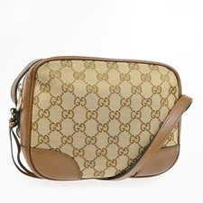 Borsa a tracolla Gucci logo Bree modello GG tela pelle marrone 77KD696