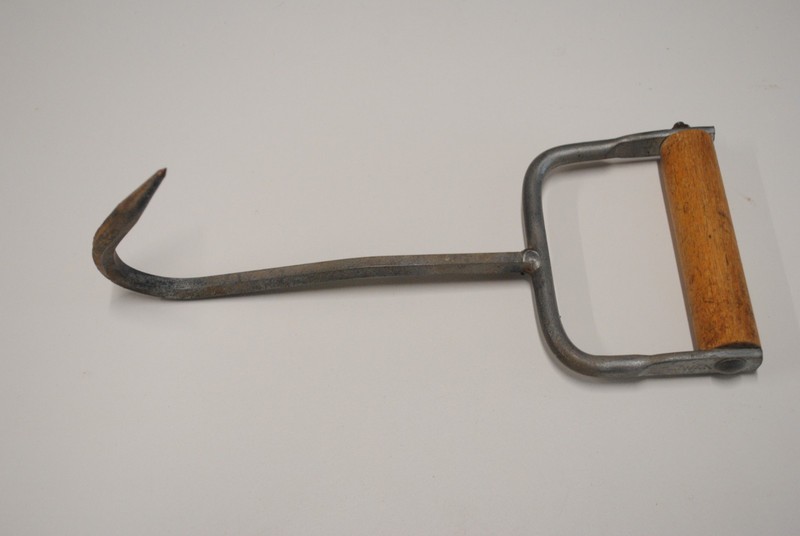 11” Silver Hay Hook Farm Ranch Barn Tool Wooden Handle