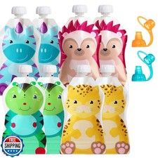 ChooMee Reusable Baby Food Storage Pouches, 5 oz SoftSip Pouch Tops Ideal