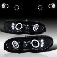 Fit 1998-2002 Chevy Camaro Smoke Led Halo Projector Headlights Lamps Leftright Fit 1998-2002 Chevy Camaro Smoke Led Halo Projector Headlights Lamps Leftright