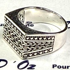 925er Silber Herrenring #ANTIQUE Gr 70 SIEGELRING d'Oz HOMME Ring Herren NEU 925