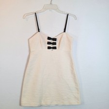 LoveShackFancy Womens Adelaide Bow Tweed Mini Short Dress Size 4 White Girlie