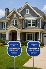 Brinks Security Yard Signs 2-Pack Blue Safe Home  8 Decal Stickers