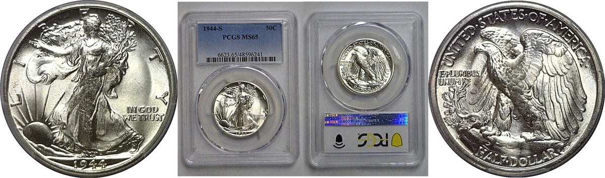 MS 65 Graded 1944 Year Liberty Walking Half Dollars (1916-1947