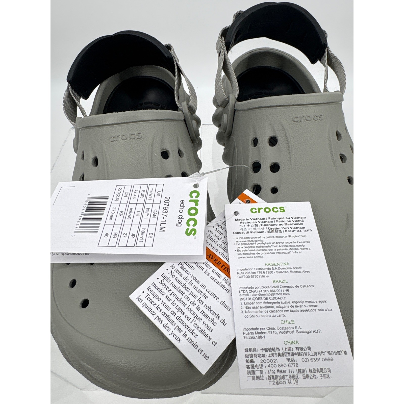 NWT Crocs Echo Clog Moth Mens Size 9 Womens Size 11 RARE COLOR image 9