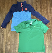 Under Armour Boys YMD Lot 2 HeatGear Polo  1/4 Zip Top Loose Fit Golf collared